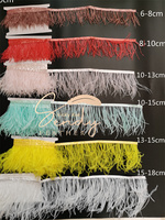 Frange de plumes d'autruche teintées de luxe, longues et moelleuses, 3 couches, 15-18 cm, pour robes, sacs, chaussures et accessoires pour femmes