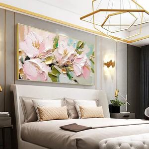 Peinture florale abstraite pastel, peinture à l'huile texturée, style nature morte, arts décoratifs pour la décoration intérieure et les hôtels, art mural - Product Image 6