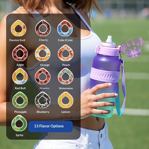 Large Capacity Flip-top Direct <b>Drinking</b> Scented <b>Straw</b> <b>Plastic</b> Sports Water Bottle Portable Outdoor Low-calorie - Product Image 3