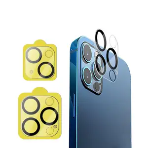 Kaca Tempered lensa kamera 9D, pelindung layar lensa belakang Iphone 14 Pro Max 12 untuk Apple 11 XS MAX 13 Pro MAX HD