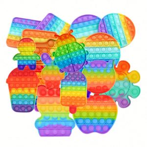 Nouveaux produits phares 2022 : Jouet simple arc-en-ciel Pop Push Bubble, populaire jouet anti-stress - Product Image 1
