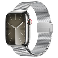 Jam Tangan Mewah Tali Milanese Loop Baja Anti Karat Emas Bernapas dengan Kancing Magnetik Seri Ultra 2 38-49mm Cina