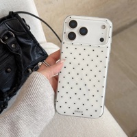 Coque de téléphone antichoc en TPU à pois tendance pour iPhone 17 16 15 Pro Max, protection intégrale avec cadre à grandes ouvertures, anti-chute