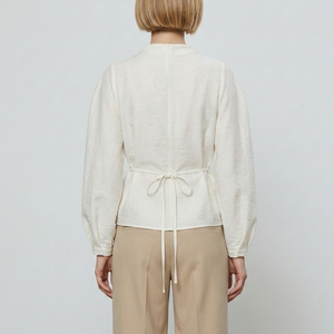 <span class=keywords><strong>Blusa</strong></span> de Mujer con Cintura Ajustable, <span class=keywords><strong>Manga</strong></span> Abullonada, Estilo Minimalista, Suave y Fluido, para Oficina o Casual, Personalizable - Product Image 2