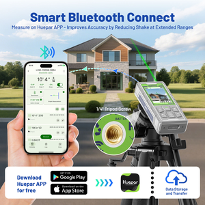 <span class=keywords><strong>Medidor</strong></span> de Distancia Láser Digital <span class=keywords><strong>Huepar</strong></span> SW150GQ con Nuevo Diseño, Carga Tipo-C, Línea Verde de 200m - Product Image 2