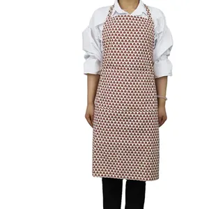 Uso all'ingrosso della cucina grembiule dello Chef delle donne ha progettato il grembiule personalizzato di pulizia con 2 tasche