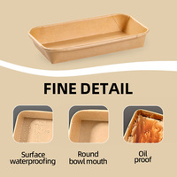 Boîte à pâtisserie carrée avec couvercle en PET, assiettes en papier jetables de qualité alimentaire pour le riz, les collations, les salades, les contenants à emporter, emballages alimentaires