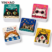 Pack d'autocollants imperméables personnalisés pour les amoureux des chats, pour bouteille d'eau, carnet et ordinateur portable, décoration mignonne, art animalier peint, cadeau, décoration