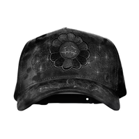 Casquette de baseball 5 panneaux Elite Selection anti-UV, style vintage délavé, avec lettres imprimées en sérigraphie, 100 % coton, réglable