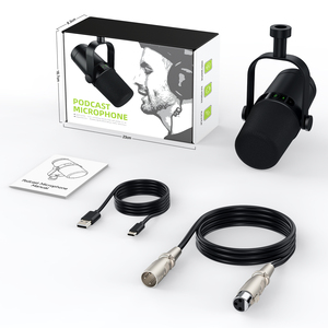 ไมโครโฟนแบบไดนามิก ZTT30 สำหรับบันทึก<span class=keywords><strong>เสียง</strong></span>ระดับมืออาชีพ ใช้ได้กับ XLR, USB, Youtube, แบบมีสาย สำหรับ<span class=keywords><strong>ร้อง</strong></span>เพลง - Product Image 2