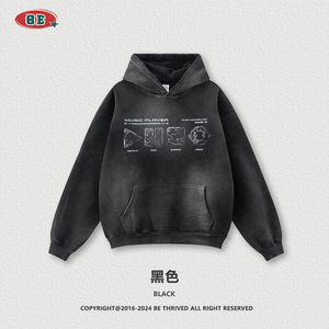 Ropa de hombre 2025 otoño American Vibe lavado anticuado impreso marca de moda Sudadera con capucha suelta ropa pesada OEM - Product Image 6
