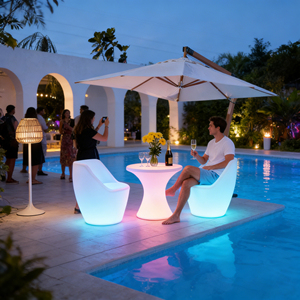 Modern Design Plastic Luminous <strong>Tables</strong> <strong>Chairs</strong> Top Industry Choice for Outdoor Garden Party Wedding Bar <strong>Club</strong> Use Factory Direct - Product Image 2