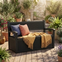 Banc de rangement extérieur de 100 gallons, boîte de rangement pour coussins de jardin, outils, fournitures de jardin et de piscine