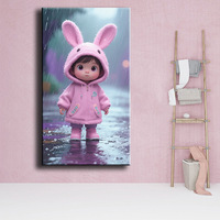 Peinture Diamant 5D DIY Style Dessin Animé Mosaïque Garçon Mignon en Manteau Animal, Broderie Carrée Complète Faite à la Main, Décoration Murale pour la Maison ASF2933