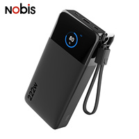 Nobis 222W Cargador Superrápido de 25000mAh de Alta Capacidad, Banco de Energía Portátil para Teléfono y Laptop con Pantalla Digital Inteligente y Control por Aplicación