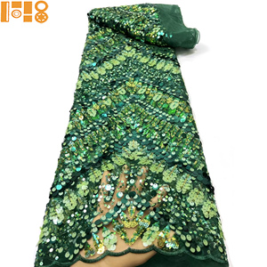 <span class=keywords><strong>Tissu</strong></span> de dentelle brodée africaine de luxe en sequins et perles, 5 yards, pour robe de mariée nigériane, <span class=keywords><strong>tissu</strong></span> de dentelle bordeaux - Product Image 2