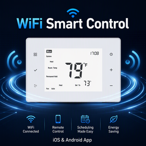 Contrôleur de température ambiante intelligent Tuya 24VAC <span class=keywords><strong>pour</strong></span> HVAC, WiFi, programmation hebdomadaire 3H2C, <span class=keywords><strong>thermostat</strong></span> <span class=keywords><strong>pour</strong></span> pompe à chaleur domestique - Product Image 4
