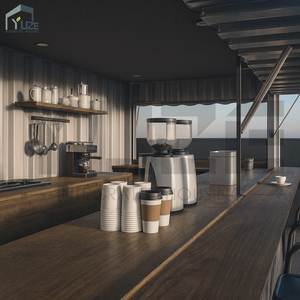 Café/bar à jus modulaire préfabriqué moderne en conteneur maritime de 20 pieds pour extérieur, à vendre - Product Image 4