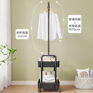Happy Life <b>Clothes</b> <b>Rack</b> Coat <b>Rack</b> With Wheels Modern Minimalist Storage Organizer Floor Standing Bedroom Clothing <b>Rack</b> - Product Image 4