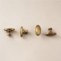Faible MOQ 2 pièces Poignées de porte d'armoire en laiton H59 Boutons de tiroir ovales perlés en bronze antique Logo personnalisé disponible