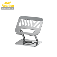 Support pour ordinateur portable ASPOR A703 rotatif à 360°, pliable, en alliage d'aluminium, ergonomique, avec dissipation de chaleur, compatible iPad, certifié CE
