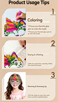 Set Masker & Tongkat Sihir Ajaib DIY yang Dapat Dicuci dan Tidak Beracun untuk Anak-anak, Putri & Pangeran, Perlengkapan Kerajinan Lukis Tangan untuk Pesta & Cosplay