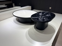 Table basse gigogne simple, durable, polyvalente et mobile, ensemble de 2 pièces, MDF noir, mobilier moderne pour salon