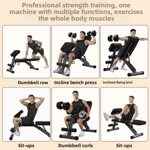 Banc de musculation réglable multifonctionnel pour presse, <span class=keywords><strong>fly</strong></span> et sit-up – Équipement <span class=keywords><strong>d</strong></span>'entraînement à domicile pour fitness intérieur - Product Image 2