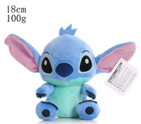 Boneka Stitch 18cm, Boneka Bintang Lintas Negara, Mainan Bayi, Boneka Hewan Isi Dakron, Stitch Pasangan, Grosir Boneka Peluk