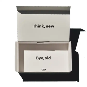 Caja de Cartón Corrugado Tipo <span class=keywords><strong>E</strong></span> con Tira de Desgarre, Logotipo Personalizado, Cierre Autoadhesivo, Color Verde Azulado, para Envío Postal - Product Image 4