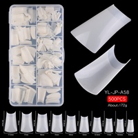 500 pièces/boîte forme spéciale ongles conseils bec de canard conseils demi-couverture éventail forme manucure bec de canard ongles conseils