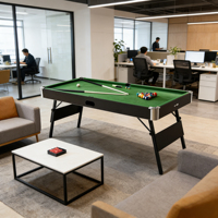 Table de billard de luxe pliable en bois S.Q.F de 6 pieds, accessoires de conversion en table à manger, pour sports de loisirs en intérieur, avec tapis vert et coussinets en caoutchouc