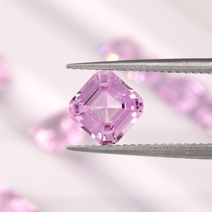 Asscher cắt phòng thí nghiệm phát triển <span class=keywords><strong>Sapphire</strong></span> trong hoa anh đào màu hồng tự nhiên bao gồm đồ trang sức thiết lập trung tâm đá - Product Image 4
