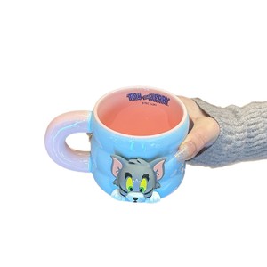 Tazza in Ceramica con Motivo Gatto <span class=keywords><strong>e</strong></span> Topo, Design Cartoon, Originale <span class=keywords><strong>e</strong></span> Autorizzato, Alta Qualità Cromatica, Carina, per Caffè <span class=keywords><strong>e</strong></span> Colazione Femminile - Product Image 5