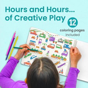 Libro de Pegatinas Personalizado para Niños de 2 <span class=keywords><strong>a</strong></span> 4 <span class=keywords><strong>A</strong></span>ños, Más de 500 Pegatinas de Autos, Camiones, Aviones, Trenes, 12 Páginas para Colorear, 12 Escenas Divertidas para Viajes de Niños Pequeños - Product Image 5