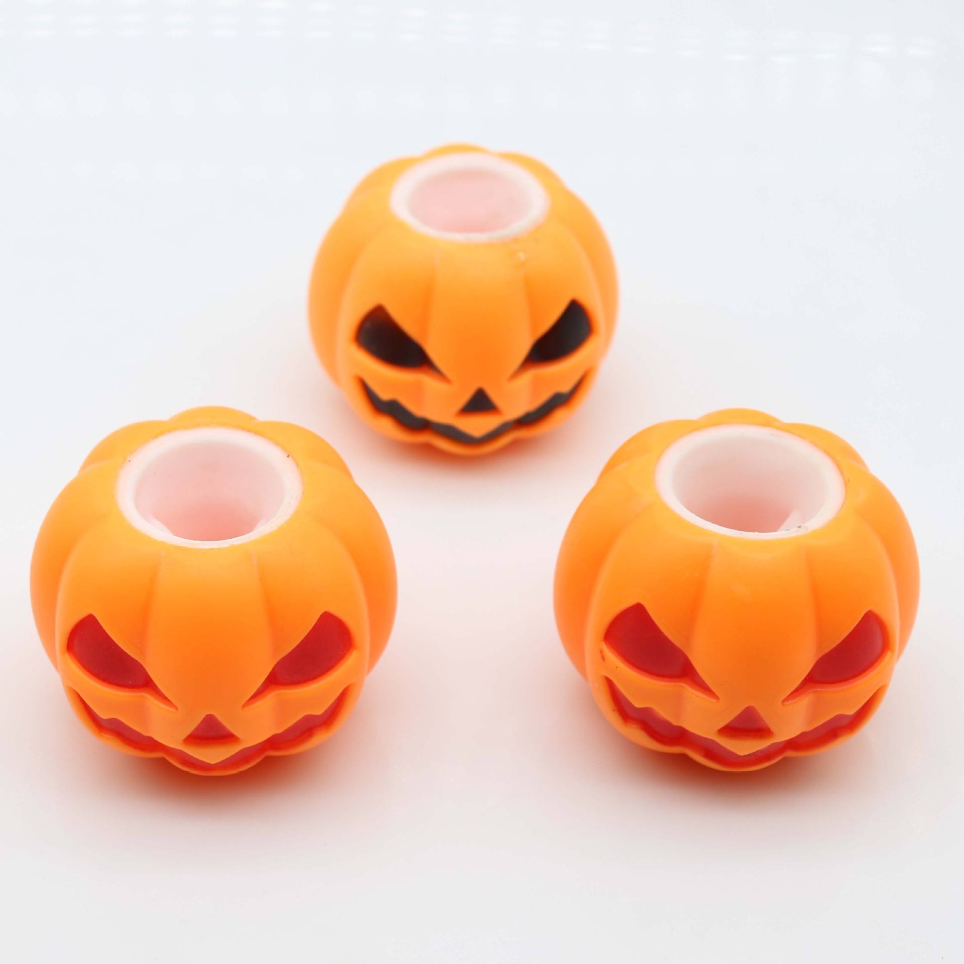 Halloween Funny Pumpkin Ghost Rubber Pinch Music Vent Squeeze Decompression Toys Made in China for Youth