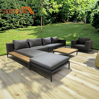 Klassischer quadratischer Stil nach Hause Hinterhof sitzen einfache Aluminium terrasse edle Outdoor-Sof amöbel