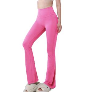 Pantalons de yoga sans couture à taille haute pour femmes, personnalisés par OEM, extensible dans 4 directions, évasé, pour la salle de sport, la remise en forme, le yoga - Product Image 4