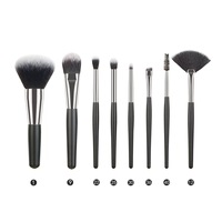 Ensemble de pinceaux de maquillage professionnels Ms.Miau, 40 pièces, poils naturels, manches en bois, pour le maquillage du visage, le mélange de fond de teint, les ombres à paupières