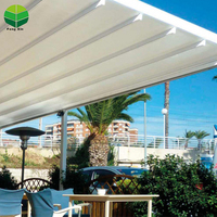 Auvent extérieur en aluminium double rétractable imperméable à l'eau PVC Pergola auvent rétractable Support mural ou support de plafond