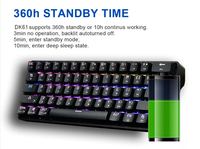 Keyboard Mekanis DK61 untuk Gamer, Papan Ketik Portabel 60% Berkabel/Nirkabel 61 Tombol