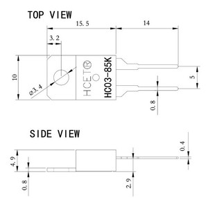 Interrupteur thermique micro JUC31F 70CD 30V DC 120V 240VAC normalement fermé pour cartes de circuits imprimés et circuits intégrés – Catégorie de produit - Product Image 4