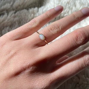 Dainty Nhẫn Đá Opal Hình Bầu Dục Nhẫn Đá Opal 18K Mạ Vàng S925 Cho Nam - Product Image 6