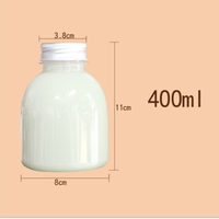Venta al por mayor botella de bebida de plástico de grasa redonda vacía, botella de PET transparente para leche de perla té jugo de fruta bebidas embalaje