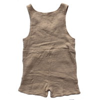 Haute qualité décontracté bébé ensemble maman moi mousseline combinaison courte avec mignon couleur unie bande taille personnalisée garçons filles automne printemps