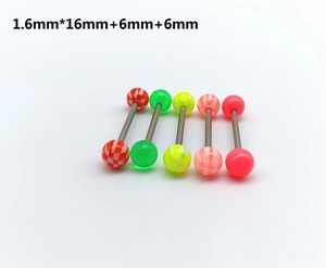 Piercing de Lengua HGC 316L, Barra Recta de Acrílico, Joyería para Perforaciones Corporales para Hombres y Mujeres, Piercing de Lengua y Pezón - Product Image 4