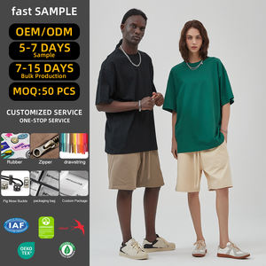 ODM/OEM T-shirt basique à col rond et manches courtes en coton 100% 275g 24 couleurs neutres avec col fileté non déformable - Product Image 1