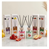 Diffuseur de parfum d'ambiance écologique en verre, parfum frais et fruité longue durée, huile essentielle, ensemble avec bâtonnets en rotin