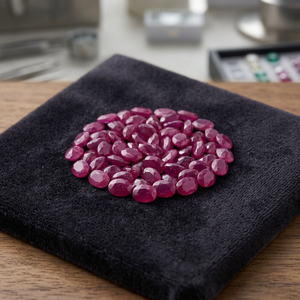 Lot de pierres précieuses en rubis africain naturel de 218,60 ct, pierres rouges ovales, pierres en vrac pour la fabrication de bijoux, certifiées GIA - Product Image 3