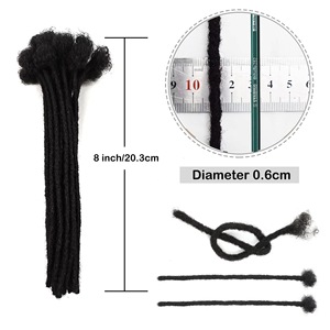 0.2cm 0.4cm 0.6cm 0.8cm Style de <span class=keywords><strong>cheveux</strong></span> africains 100% Afro crépus <span class=keywords><strong>cheveux</strong></span> humains Crochet Dreadlock Extensions pour hommes et femmes - Product Image 5